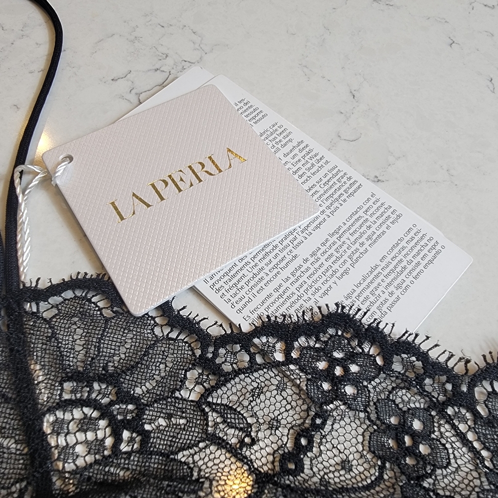 NWT La Perla Black Lace Square Neck Camisole – Size 4 (Large) luxury whimsigoth - Picture 14 of 16